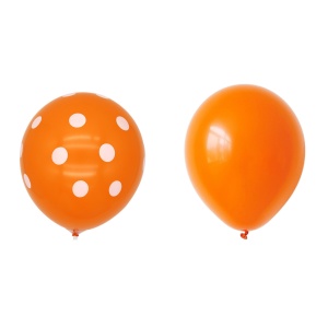 Set 10 Baloane din Latex, Flippy, Model Party cu Buline si Simple, 30 cm, Portocaliu, 2.8 g - Img 4