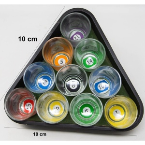 Set 10 pahare de shot Flippy, cu Suport de Biliard, 30 ml, din sticla, 10 x 10 cm, multicolor - Img 2