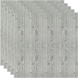 Set 10 Placi Tapet 3D, Flippy, 70 x 70 cm, Grosime 3 mm, din Rasina, Tip Placi de Lemn, Suprafata Acoperita 4.9 mp, Gri Inchis - Img 4