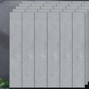 Set 10 Placi Tapet 3D, Flippy, 70 x 70 cm, Grosime 3 mm, din Rasina, Tip Placi de Lemn, Suprafata Acoperita 4.9 mp, Gri - Img 6