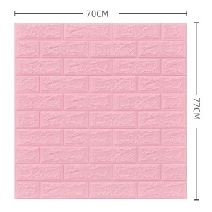 Set 10 Placi Tapet 3D, Flippy, 70 x 77 cm, Grosime 3 mm, din Polietilena, Model Caramida, Suprafata acoperita 5.3 mp, Roz - Img 8