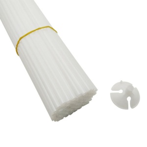 Set 100 Bete cu Rozete pentru Baloane, Flippy, Suporturi de plastic, Usor de instalat, Reutilizabil, Pentru aniversare, Nunta, Ziua de Nastere, Decor, 40 cm, Transparente - Img 1