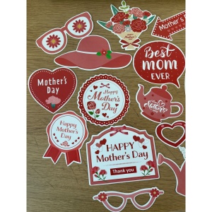 Set 18 Accesorii pentru Petrecere, Props pentru Coltul de Poze, Tematica Ziua Mamei, Multicolor - Img 3