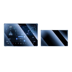 Set 2 Folii de Sticla Securizata, Flippy, Compatibila cu Tesla Model 3 / Tesla Model Y, Ecran Frontal si Spate, Anti Blue-Ray, 4K Ultra HD, Anti-amprenta, 2.5D, Transparent - Img 1