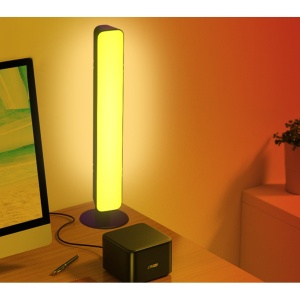 Set 2 Lampi de Birou, Flippy, RGB Colorat, 28 LED, Putere 5V, Telecomanda cu 24 de Taste, Cablu USB, Negru, 25.5x4x3.5cm - Img 3
