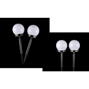 Set 2 Lampi Solare LED, Sferice, Tip Glob Flippy, Diametru 10 cm, Alb rece - Img 2