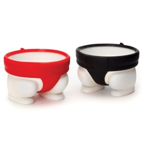 Set 2 Suporturi pentru Oua Fierte, Flippy, Model Sumo, din Silicon si PP, Multicolor - Img 2