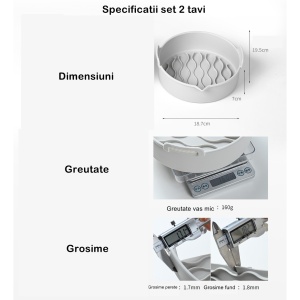 Set 2 tavi din silicon ecologic pentru air fryer Flippy, temperatura maxima 230 grade, reutilizabile, reciclabile, cu manere anti-alunecare, fund antiaderent, 18.7 x 19.5 x 7 cm, gri - Img 10