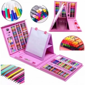 Set 208 Piese, Complet pentru Pictura si Desen, Flippy, Tip Servieta, 3-12 Ani, 40.5 x 5 x 30 cm, Roz - Img 2
