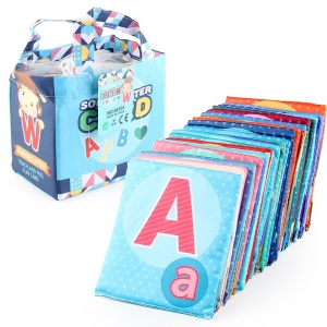 Set 26 Carduri din Panza cu Doua Fete, Flippy, Model Litere, Educational, Interactiv, Saculet Inclus, Multicolor - Img 6