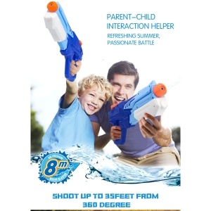 Set 2x Pistol cu Apa pentru Copii, Flippy, 6ani+, Albastru, 1x 900 ML + 1x 300 ML - Img 5