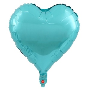Set 3 Baloane din Folie Metalizata, Flippy, Figurina Inima, Tema Ziua Indragostitilor, 45 cm, Ambalaj Individual, Pai Inclus, Umflare cu Aer sau Heliu, Albastru/Argintiu - Img 3