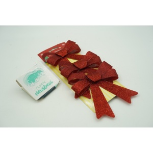 Set 3 fundite pentru brad, Rosii, cu sclipici, 10 x 11 cm, din poliester, Flippy - Img 2
