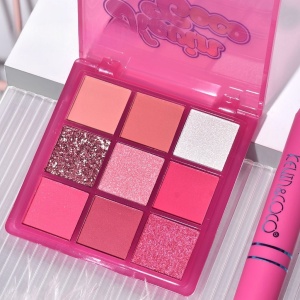 Set 3 Produse de Machiaj, KEVIN &amp; COCO, Pink Hearted, 9 culori, 15.5 x 13 x 3.4 cm - Img 5