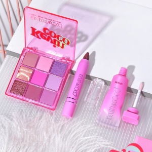 Set 3 Produse de Machiaj, KEVIN &amp; COCO, Pink Ice Star, 9 culori, 15.5 x 13 x 3.4 cm - Img 1