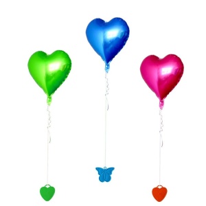 Set 4 Greutati pentru Baloanele cu Heliu, Flippy, 60 grame, 15 grame fiecare, Plastic, Forma Inima, Multicolor - Img 4