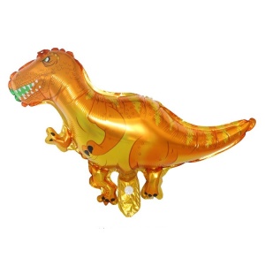 Set 5 Baloane Folie Metalizata, Flippy, Figurine Dinozauri, 30 cm, Ambalaj Individual, Pai inclus, Umflare cu Aer sau Heliu, Multicolor - Img 2