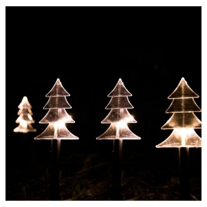 Set 5 Lampi LED cu baterii, de exterior Model Brad, pentru gradina, Flippy, 35.5 cm, Alb Cald - Img 3