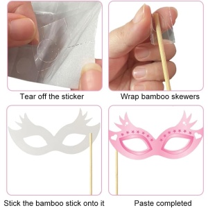 Set 60 de Accesorii pentru Petrecere, Flippy, Tematica Nunta, Props pentru Coltul de Poze, Ochelari, Palarii, Mustata, Cravata, pentru Evenimente, Multicolor - Img 3