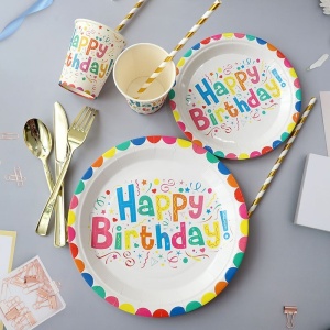 Set 9 Accesorii pentru Masa, Petrecere, Flippy, Model Happy Everyday, 78 buc, Multicolor - Img 6