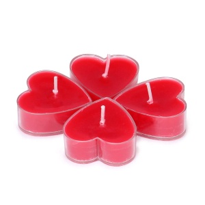 Set 9 Lumanari in Forma de Inima, Flippy, pentru Ziua Indragostitilor, Aroma de Capsuni, Ardere 3.5 h, din Parafina, 4 x 2 cm, Rosu - Img 3