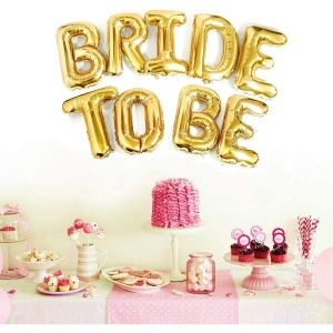 Set Baloane din Folie Metalizata, Flippy, Model Bride to Be, Litere de 40 cm, Baloane Party, Ambalaj Individual, Pai Inclus, Umflare cu Aer sau Heliu, Auriu - Img 4