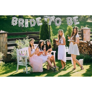 Set Baloane din Folie Metalizata, Flippy, Model Bride to Be, Litere de 40 cm, Baloane Party, Ambalaj Individual, Pai Inclus, Umflare cu Aer sau Heliu, Argintiu - Img 7
