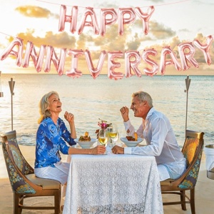 Set Baloane din Folie Metalizata, Flippy, Model Happy Anniversary, Litere de 40 cm, Baloane Party, Ambalaj Individual, Pai Inclus, Umflare cu Aer sau Heliu, Roz - Img 3