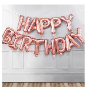 Set baloane folie Flippy, Happy Birthday, 40 cm, rose gold - Img 3
