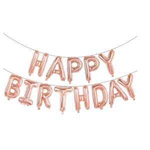 Set baloane folie Flippy, Happy Birthday, 40 cm, rose gold - Img 1