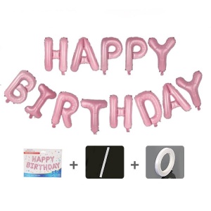 Set baloane folie Flippy, Happy Birthday, 40 cm, roz deschis - Img 3