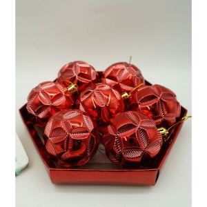 Set de 28 ornamente de brad, Flippy, de tip Glob, Rosu, din polistiren, cu finisaj sclipitor , cutie 18 cm adancime x 22 cm inaltime x 18 cm lungime) - Img 8