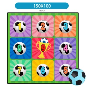 Set de Fotbal Flippy, Joc Recreativ Pentru Copii, Minge cu Scai, Plansa din Material textil, 150 x 150 cm, Model Trofeu, Multicolor - Img 3