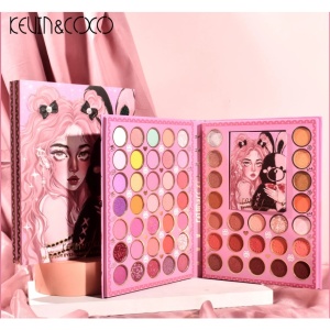 Set farduri 2 in 1 Kevin&Coco, paleta 62 nuante, mini paleta iluminator tip carte, rezistenta ridicata, 22 x 17 cm, 430 g, multicolor - Img 5