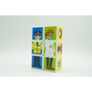 Set inteligent de cuburi magnetice pentru copii, 6 piese, cutie depozitare, puzzle joburi, +3 ani, multicolor - Img 4