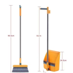 Set Matura si Faras cu Coada Detasabila, Flippy, cu Dinti de Pieptene pentru Curatare Matura, rotativ, pliabil, Otel inoxidabil si Polipropilena, portocaliu - Img 2