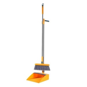 Set Matura si Faras cu Coada Detasabila, Flippy, cu Dinti de Pieptene pentru Curatare Matura, rotativ, pliabil, Otel inoxidabil si Polipropilena, portocaliu - Img 1