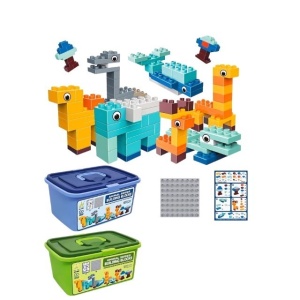 Set piese de constructii pentru copii, Flippy, Animal series, 134 piese, Multicolor - Img 1