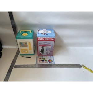 Set Pusculita pentru Copii, Flippy, Tip ATM, Parola cu Amprenta Albastru 580 g - Img 2