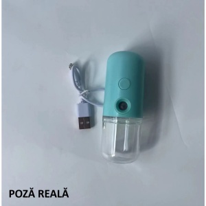 Spray de Hidratare Facială cu Tehnologie Nano, Flippy, Hidratare, Igienizare, Abur Rece, Încărcare USB, Capacitate 30 mL, 10cm, Albastru - Img 9