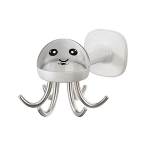 Suport Cuier pentru Perete, Flippy, Model Caracatita, Adeziv, 10 x 8.5 cm, 6 Brate, Alb - Img 1