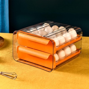 Suport pentru Oua, Flippy, Strat Dublu, Capacitate 32 de Oua, 23.5x21.5 cm, din Plastic, Portocaliu - Img 6