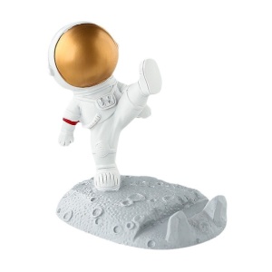 Suport pentru Telefon, Flippy, Tema Astronaut, Model 2, 9x8.5x6.5 cm, Plastic, Alb - Img 1