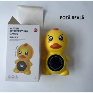 Termometru Electronic LED pentru Baie, Plutitor, Rezistent la apă, IPX7, Multifunctional, 3 Trepte de Temperatura, Model Ratusca, 12x7cm, Galben - Img 9