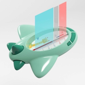 Termometru pentru Baie, Flippy, Plutitor, Rezistent la apa, Multifunctional, Model Avion, 11x10x4 cm, Verde - Img 4