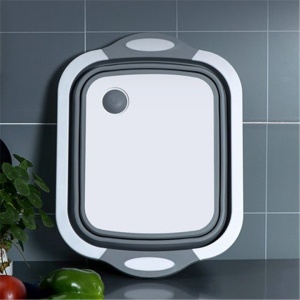 Tocator Multifunctional, Flippy, 2 in 1, cu Cos pentru Spalat si Scurgere Alimente, 480 g, Pliabila, Gri - Img 3