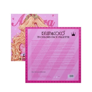 Trusa de Machiaj, KEVIN & COCO, Princess Palette. Fard de Pleoape, Iluminator, Corector, Ruj, 79 culori, 19.7 x 20 x 2 cm - Img 8