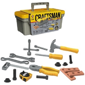 Trusa Scule si Unelte de Jucarie pentru Copii, Flippy, 19 Piese Material Plastic, Interactiv, +3 Ani, 27.5x15.5x13 cm, Gri/Portocaliu - Img 1