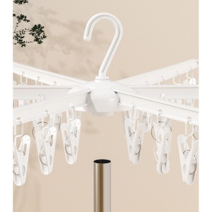 Uscator de Rufe Vertical, Flippy, 3 Niveluri, Pliabil, din ABS+PP+Otel Inoxidabil, Rotire 360 Grade, 178.7 x 75 cm, Alb - Img 4