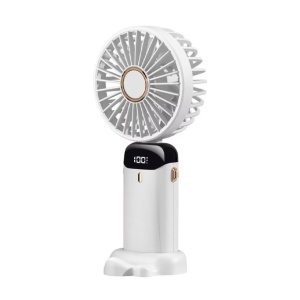 Ventilator Ultra Portabil cu Aromaterapie, Flippy, 3 in 1, de Mana, de Birou, de Gat, 5 Trepte de Viteza, Incarcare USB, Autonomie 12h, Pliabil, cu Ecran LCD, Alb - Img 8